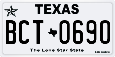 TX license plate BCT0690