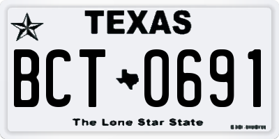 TX license plate BCT0691