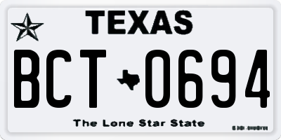 TX license plate BCT0694