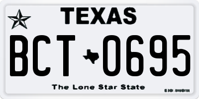 TX license plate BCT0695