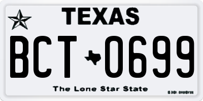 TX license plate BCT0699