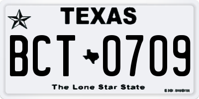 TX license plate BCT0709