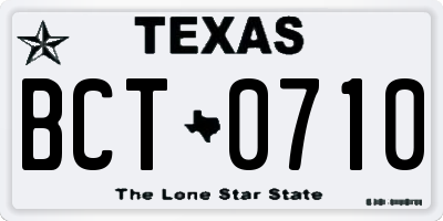 TX license plate BCT0710