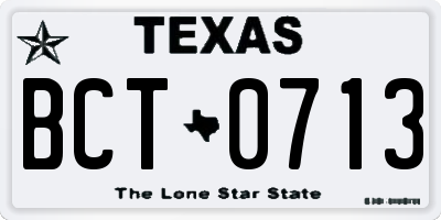 TX license plate BCT0713
