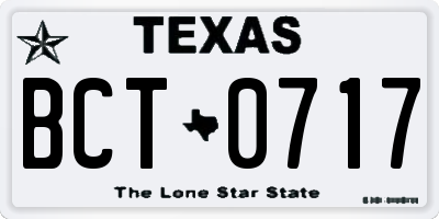 TX license plate BCT0717