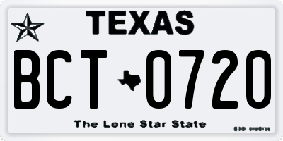 TX license plate BCT0720