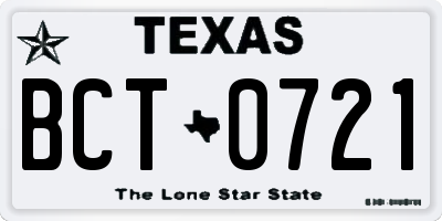 TX license plate BCT0721