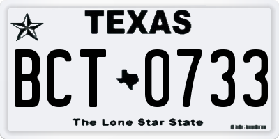 TX license plate BCT0733