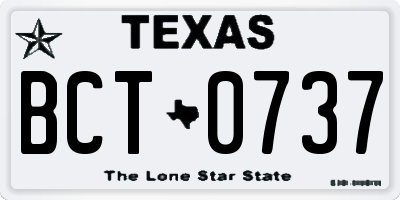 TX license plate BCT0737