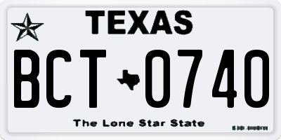TX license plate BCT0740