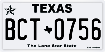 TX license plate BCT0756