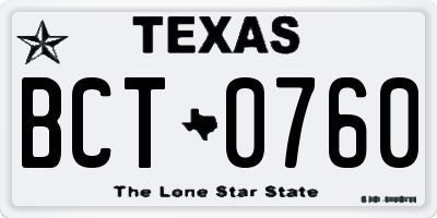 TX license plate BCT0760