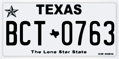 TX license plate BCT0763