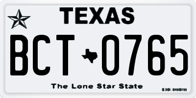 TX license plate BCT0765