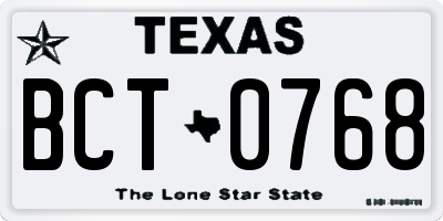 TX license plate BCT0768