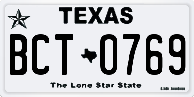 TX license plate BCT0769