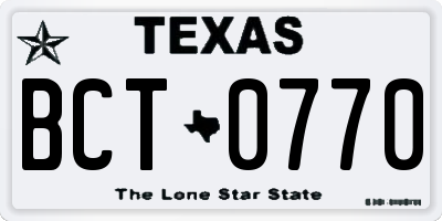TX license plate BCT0770