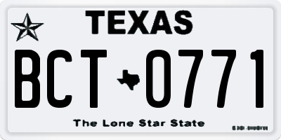 TX license plate BCT0771