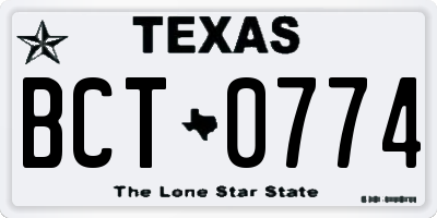 TX license plate BCT0774
