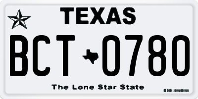 TX license plate BCT0780