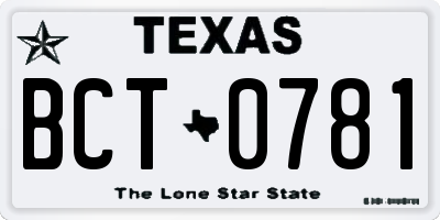 TX license plate BCT0781