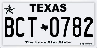 TX license plate BCT0782