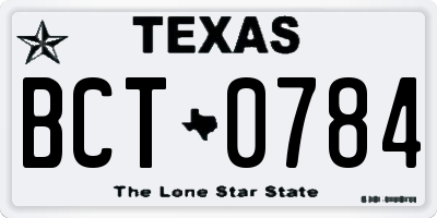 TX license plate BCT0784