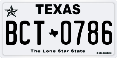 TX license plate BCT0786
