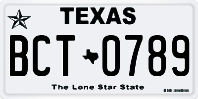 TX license plate BCT0789