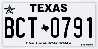 TX license plate BCT0791