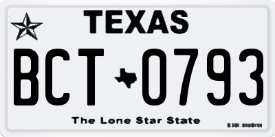 TX license plate BCT0793
