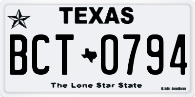 TX license plate BCT0794