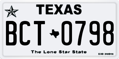 TX license plate BCT0798