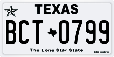 TX license plate BCT0799