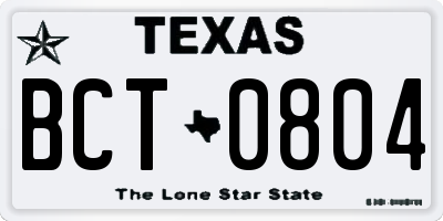 TX license plate BCT0804