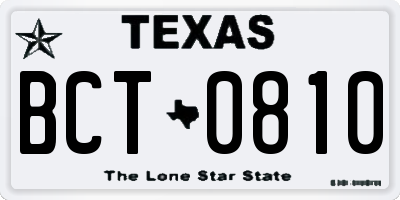 TX license plate BCT0810