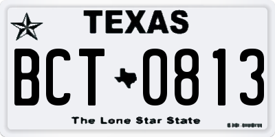TX license plate BCT0813