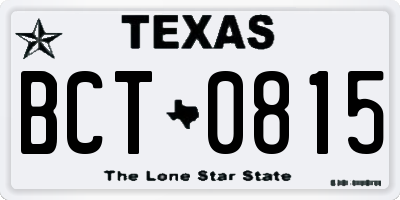 TX license plate BCT0815