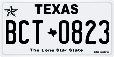 TX license plate BCT0823