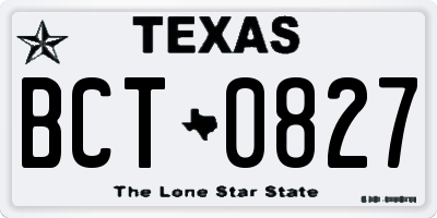 TX license plate BCT0827