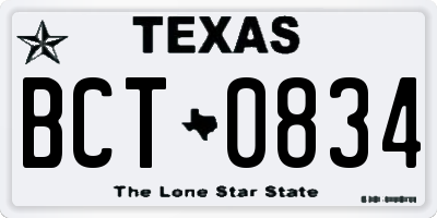 TX license plate BCT0834
