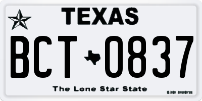 TX license plate BCT0837