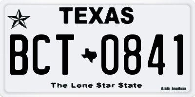 TX license plate BCT0841