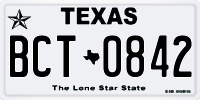 TX license plate BCT0842