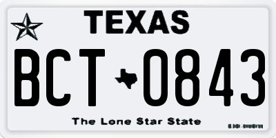 TX license plate BCT0843