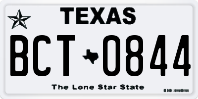 TX license plate BCT0844