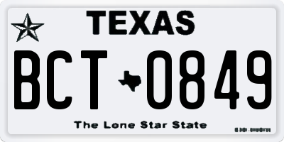 TX license plate BCT0849
