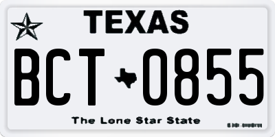 TX license plate BCT0855