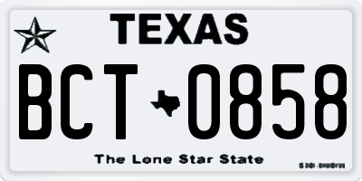 TX license plate BCT0858