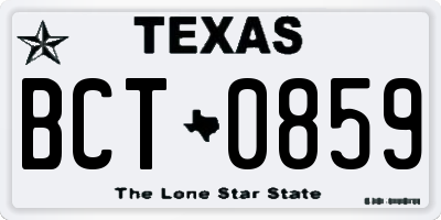 TX license plate BCT0859